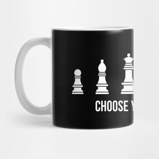 Choose Your Weapon Chess Mug